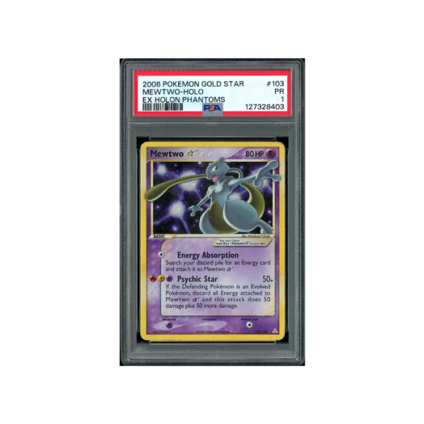 Pokemon Mewtwo Gold Star EX Holon Phantoms #103 PSA 1