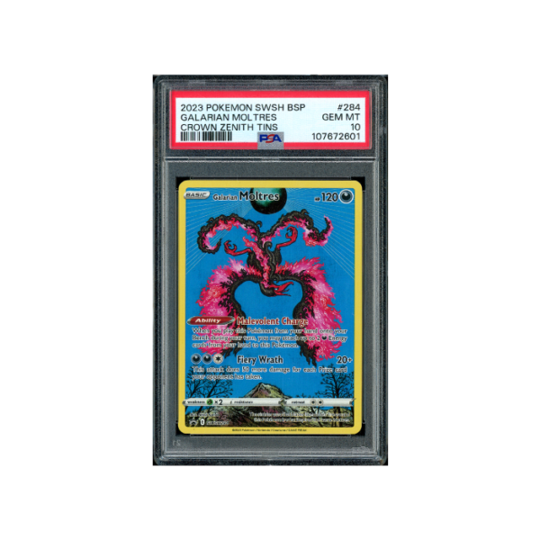 Pokemon Galarian Moltres Crown Zenith AR #SWSH284 PSA 10