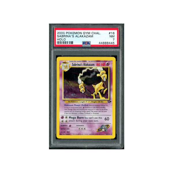 Pokemon Sabrina's Alakazam Gym Challenge 16 PSA 7 - Big Swirl