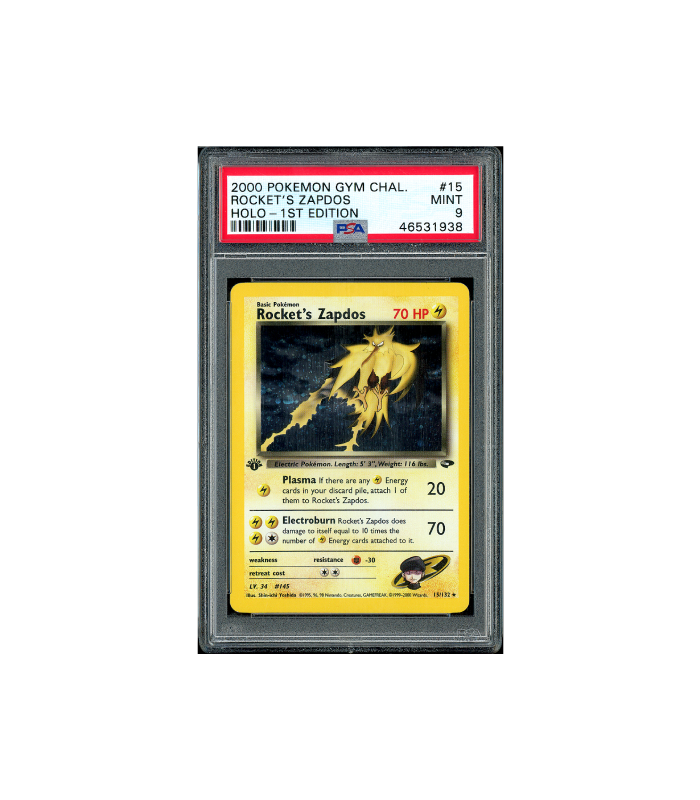 Pokemon Rocket's Zapdos Holo Gym Challenge 1st Ed #15 PSA 9