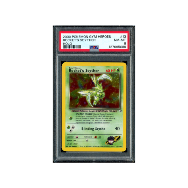 Pokemon Rocket's Scyther Holo Gym Heroes #13 PSA 8