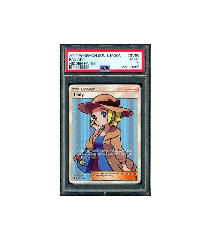 Pokemon Lady Hidden Fates SR Full Art Trainer #SV86 PSA 9