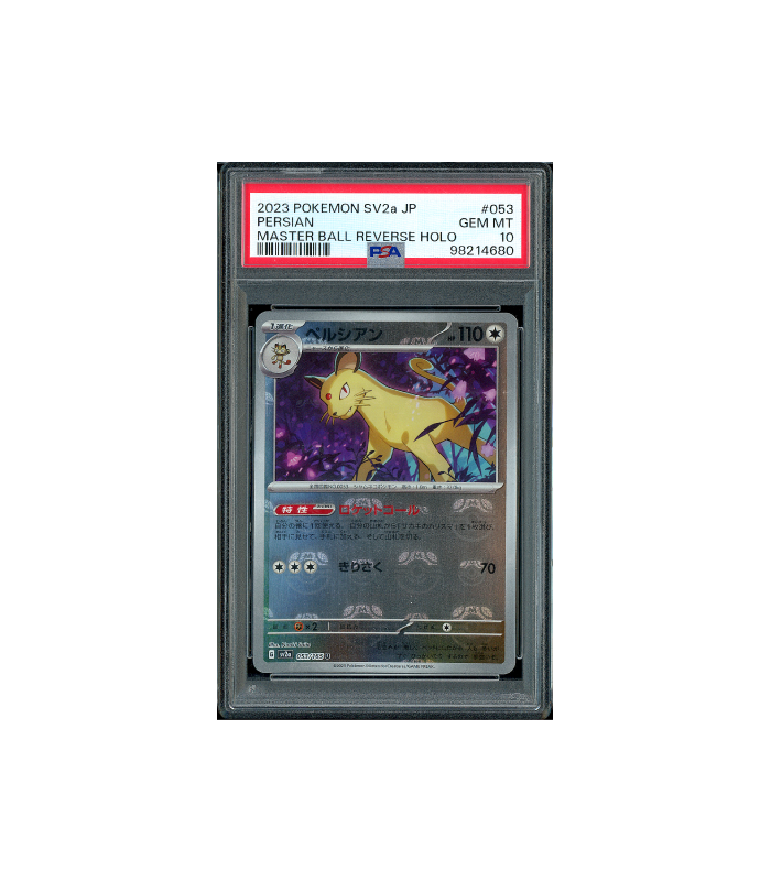 Pokemon 151 Persian sv2a Master Ball Reverse Holo #053 PSA 10