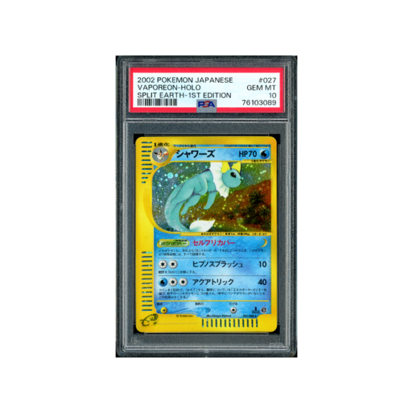 Pokemon Vaporeon 1st Edition Split Earth EC4 Holo #027 PSA 10