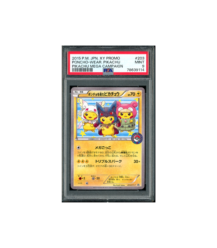 Pokemon Poncho-wearing Pikachu XY Promo #203 PSA 9