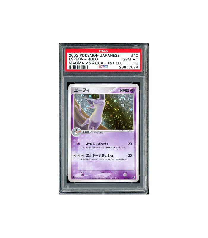 Pokemon Espeon 1st Edition Magma vs Aqua Holo #040 PSA 10