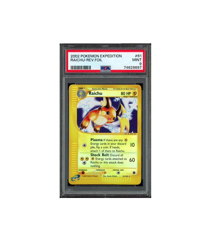 Pokemon Raichu Reverse Holo e-Series Expedition #61 PSA 9