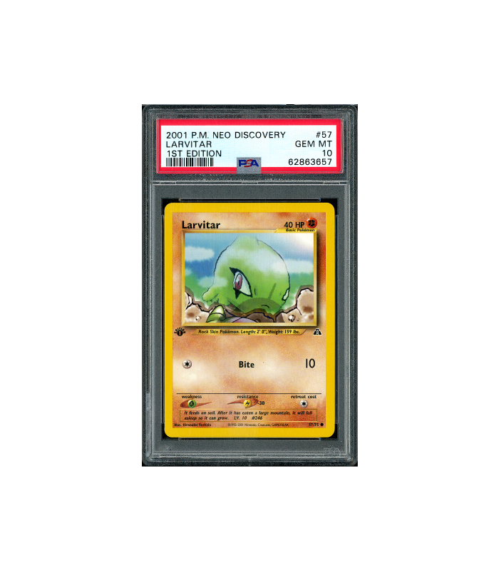 Pokemon Larvitar 1st Edition 2001 Neo Discovery #57 PSA 10