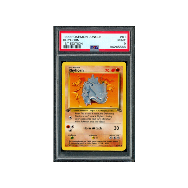 Pokemon Rhyhorn 1st Edition WOTC 1999 Jungle #61 PSA 9