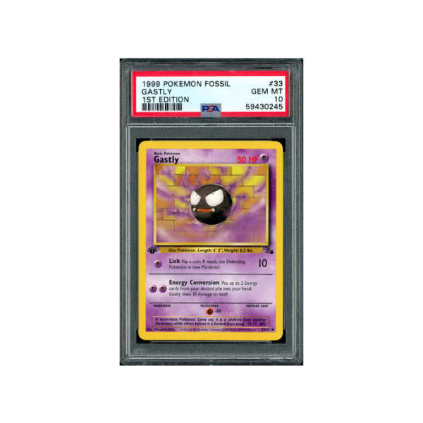Pokemon Gastly 1st Edition 1999 WOTC Fossil #33 PSA 10