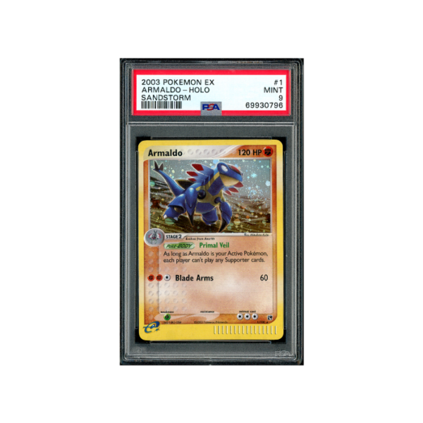 Pokemon Armaldo Holo 2003 EX Sandstorm Big Swirl #1 PSA 9