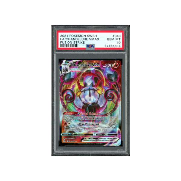 Pokemon Chandelure VMAX Fusion Strike Full Art #040 PSA 10