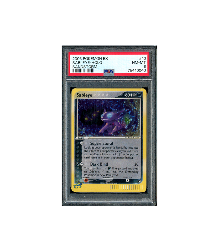 Pokemon Sableye Holo 2003 EX Sandstorm Big Swirl #10 PSA 8
