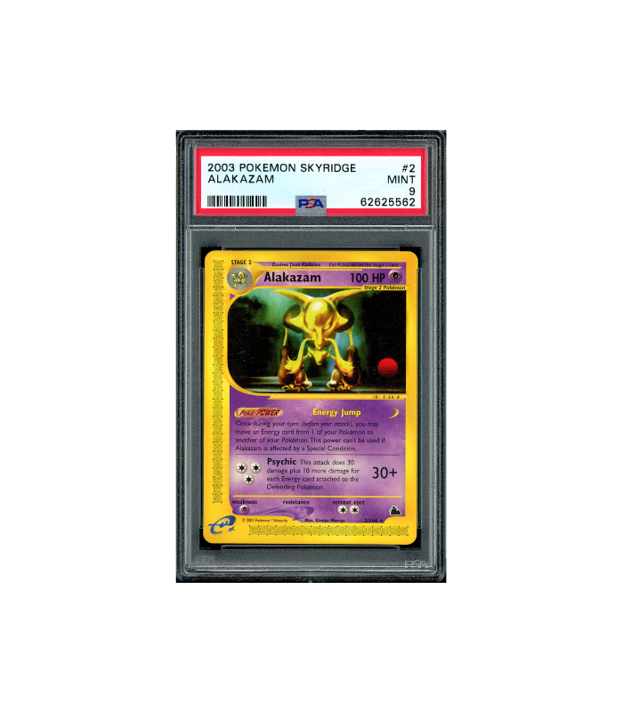 Pokemon Alakazam e-Series Skyridge 2003 #2 PSA 9