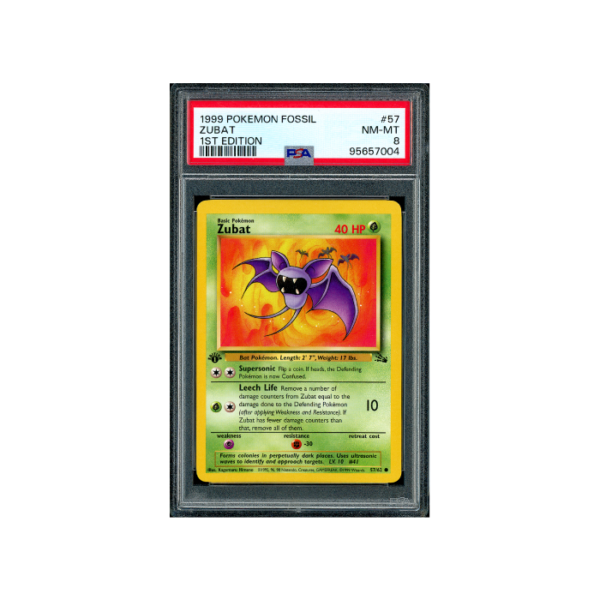 Pokemon Zubat 1st Edition 1999 WOTC Fossil #57 PSA 8