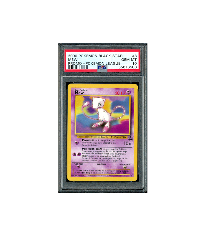 Pokemon League Mew 2000 WOTC Black Star Promo #8 PSA 10