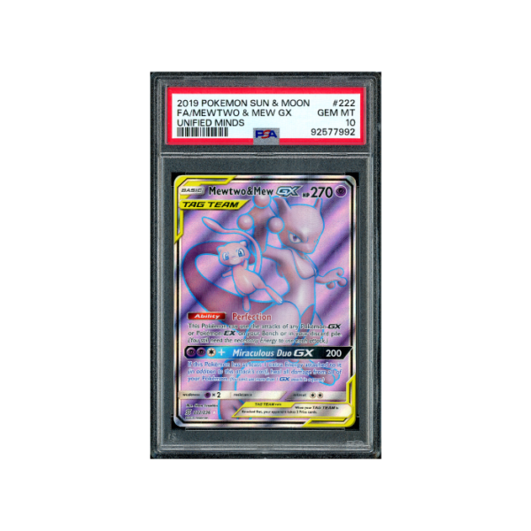 Pokemon Mewtwo & Mew GX Unified Minds Full Art #222 PSA 10