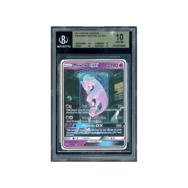 Pokemon Mewtwo GX Shining Legends #78 BGS 10 Case Damage