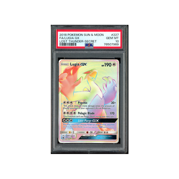 Pokemon Lugia GX Lost Thunder SR Full Art #227 PSA 10