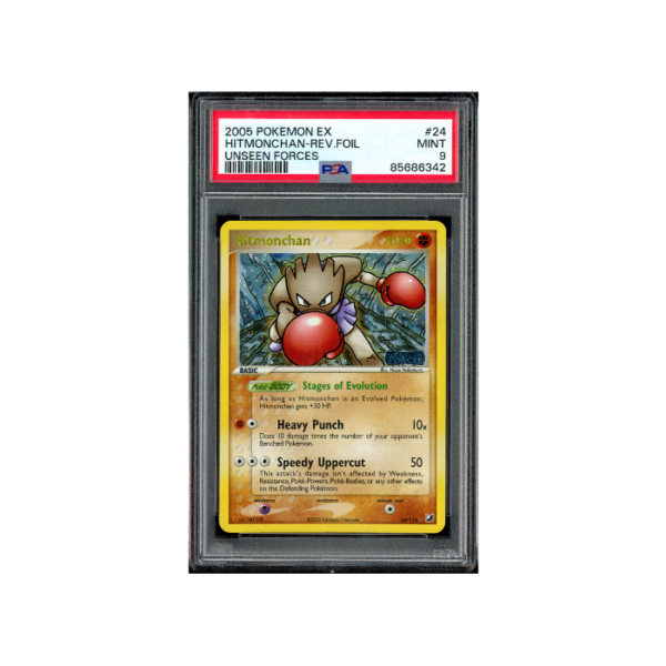 Pokemon Hitmonchan Reverse Holo EX Unseen Forces #24 PSA 9