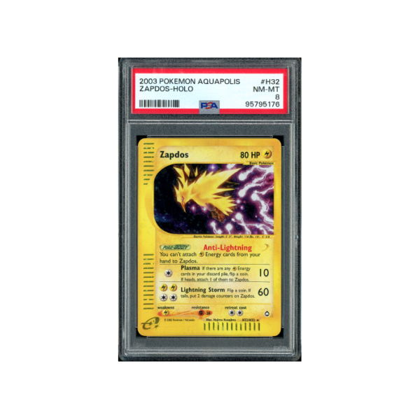 Pokemon Zapdos e-Series Aquapolis Holo 2003 #H32 PSA 8