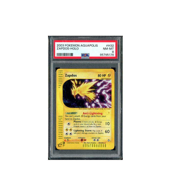 Pokemon Zapdos e-Series Aquapolis Holo 2003 #H32 PSA 8