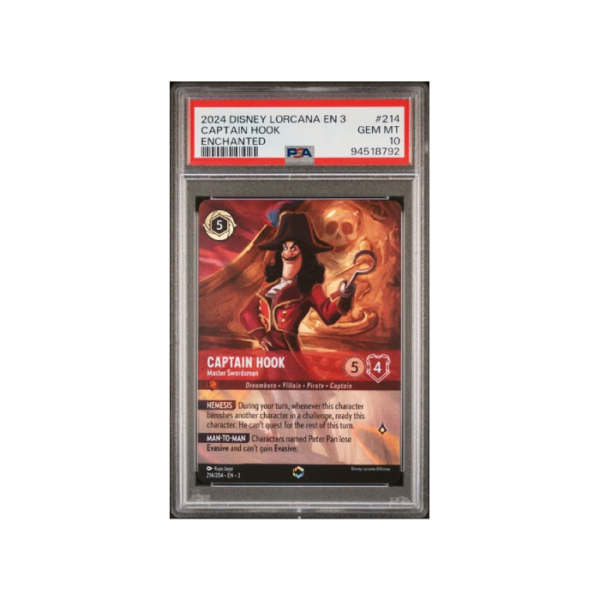 Disney Lorcana Captain Hook Into The Inklands #214 PSA 10