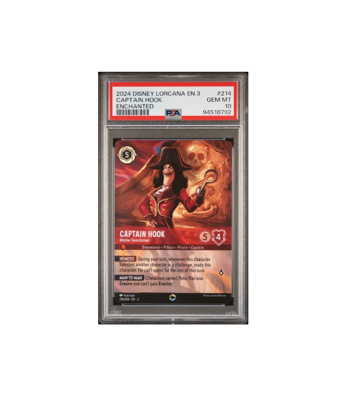 Disney Lorcana Captain Hook Into The Inklands #214 PSA 10