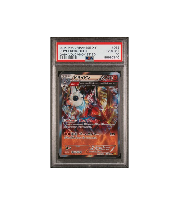 Pokemon Rhyperior 1st Edition Gaia Volcano XY5g #032 PSA 10 Pokemon Rhyperior 1st Edition Gaia Volcano XY5g #032 PSA 10
