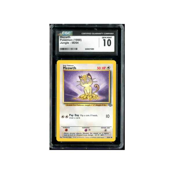 Pokemon Meowth Jungle 1999 Base Series #64 CGC 10
