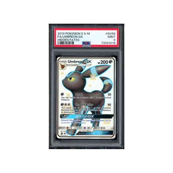 Pokemon Umbreon GX Hidden Fates Shiny Full Art #SV69 PSA 9