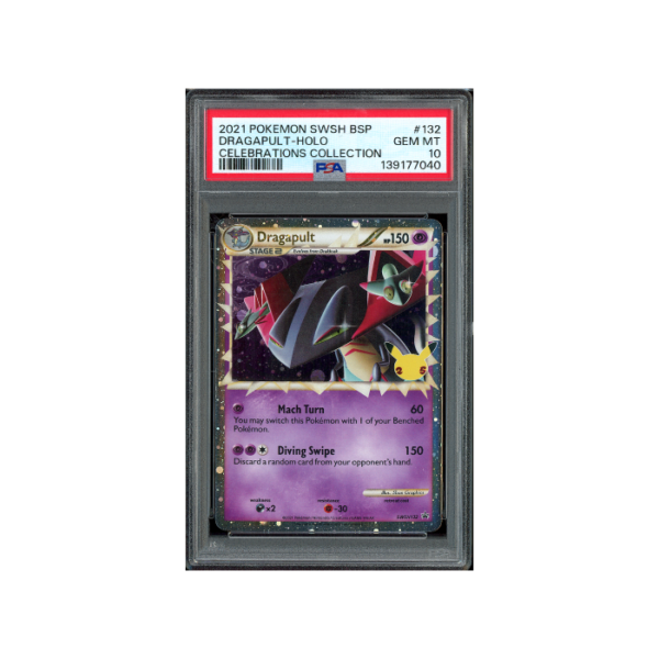 Pokemon Dragapult Prime Celebrations Holo #SWSH132 PSA 10