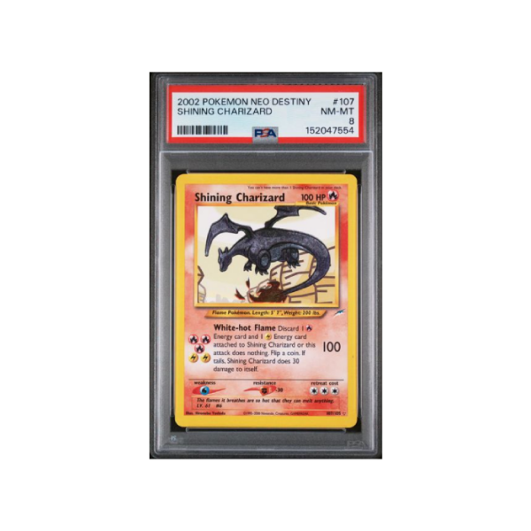 Pokemon Shining Charizard Neo Destiny 2002 #107 PSA 8