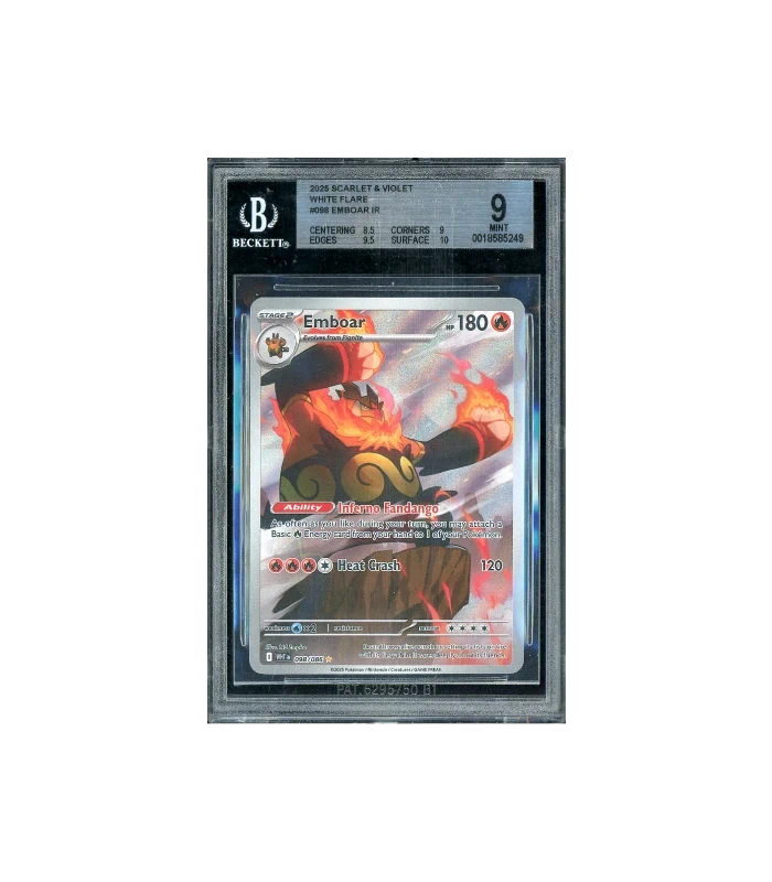 Pokemon Emboar White Flare 2025 AR Full Art #098 BGS 9