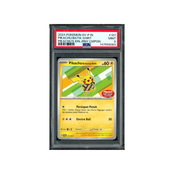 Pokemon Pikachu Berkemeja Batik Indonesia Journey 101 PSA 9