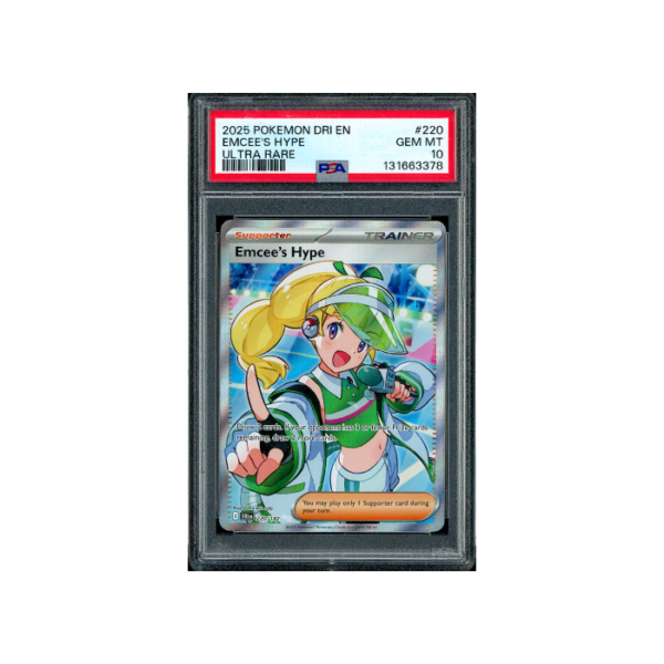 Pokemon Emcee's Hype SR Destined Rivals Full Art #220 PSA 10