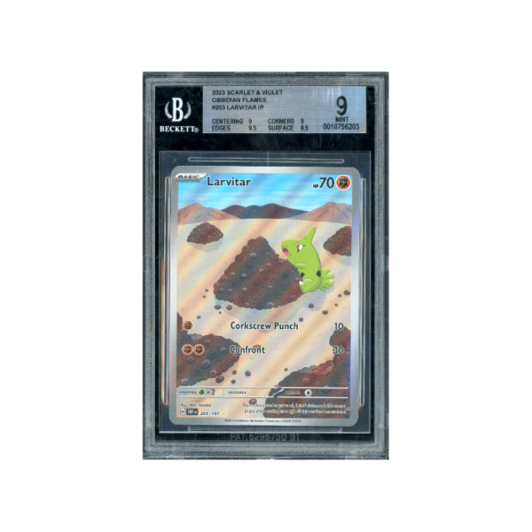 Pokemon Larvitar Obsidian Flames 2023 AR Full Art #203 BGS 9