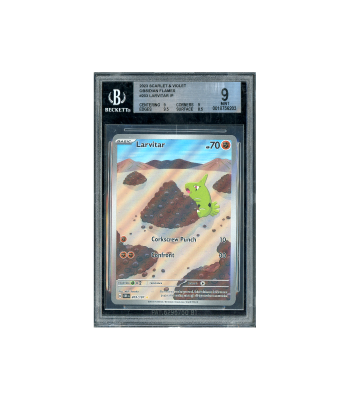 Pokemon Larvitar Obsidian Flames 2023 AR Full Art #203 BGS 9