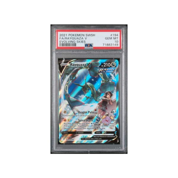 Pokemon Rayquaza V SR Evolving Skies Full Art #194 PSA 10