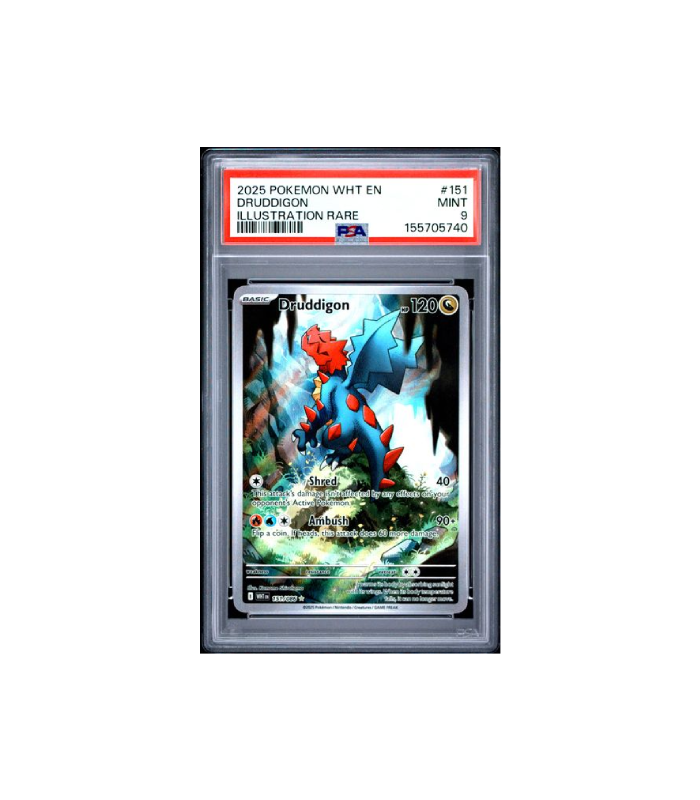 Pokemon Druddigon White Flare 2025 AR Full Art #151 PSA 9