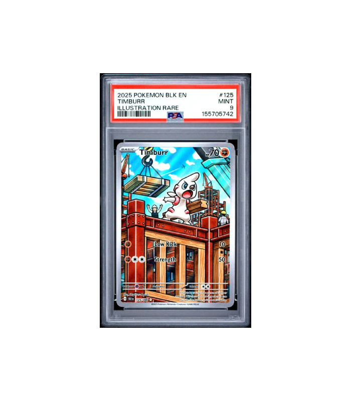 Pokemon Timburr Black Bolt 2025 AR Full Art #125 PSA 9