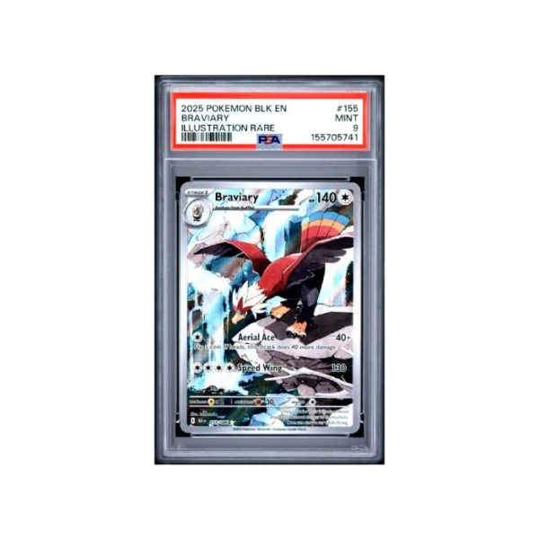 Pokemon Braviary Black Bolt 2025 AR Full Art #155 PSA 9