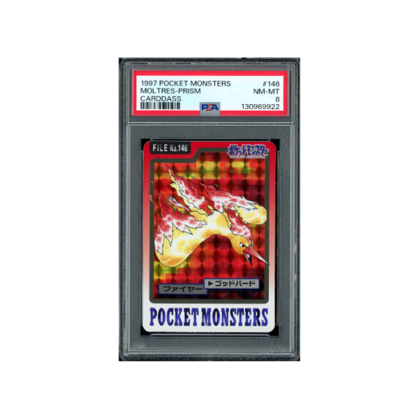 Pokemon Moltress Prism Cardass 1997 #146 PSA 8