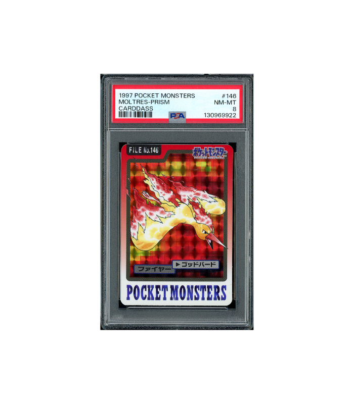 Pokemon Moltress Prism Cardass 1997 #146 PSA 8