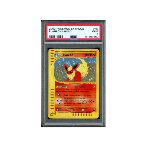 Pokemon Flareon e-Series Skyridge Holo #H7 PSA 9 - Big Swirl