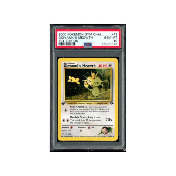 Pokemon Giovanni's Meowth 1st Ed. Gym Challenge #43 PSA 10