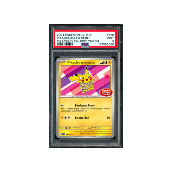 Pokemon Pikachu Berkemeja Batik Indonesia Journey #190 PSA 9