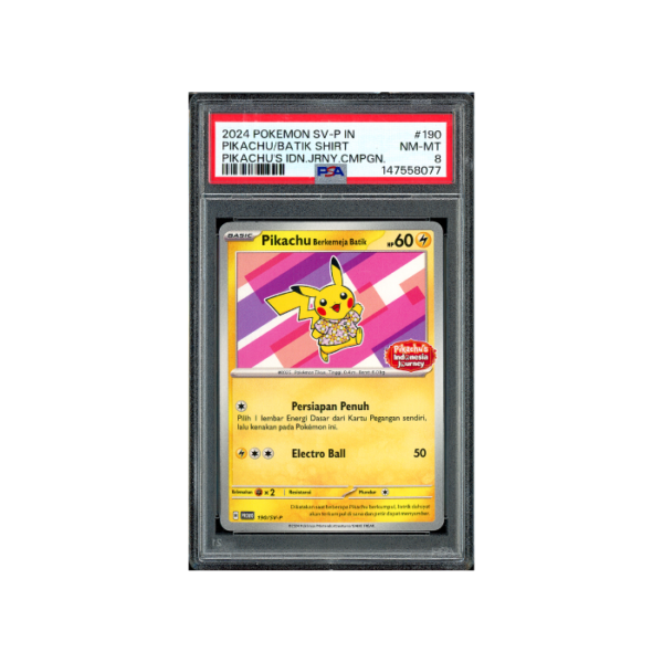 Pokemon Pikachu Berkemeja Batik Indonesia Journey #190 PSA 8
