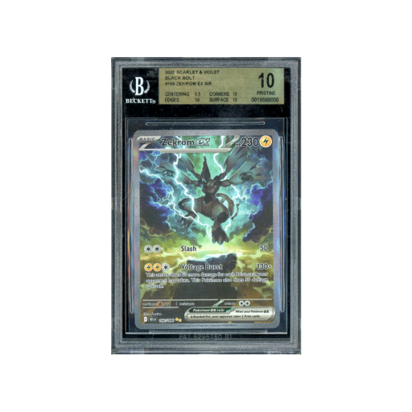 Pokemon Zekrom ex SAR Black Bolt 2025 Full Art #166 BGS 10