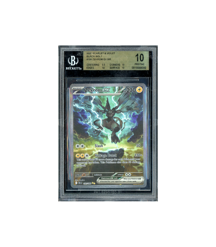 Pokemon Zekrom ex SAR Black Bolt 2025 Full Art #166 BGS 10